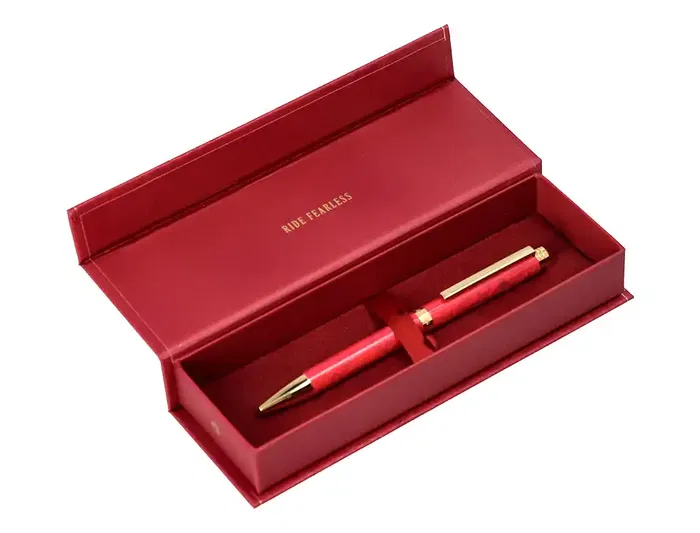 Belius Wild West Boligrafo Aluminio Granate Dorado Tinta Azul Caja de Diseño