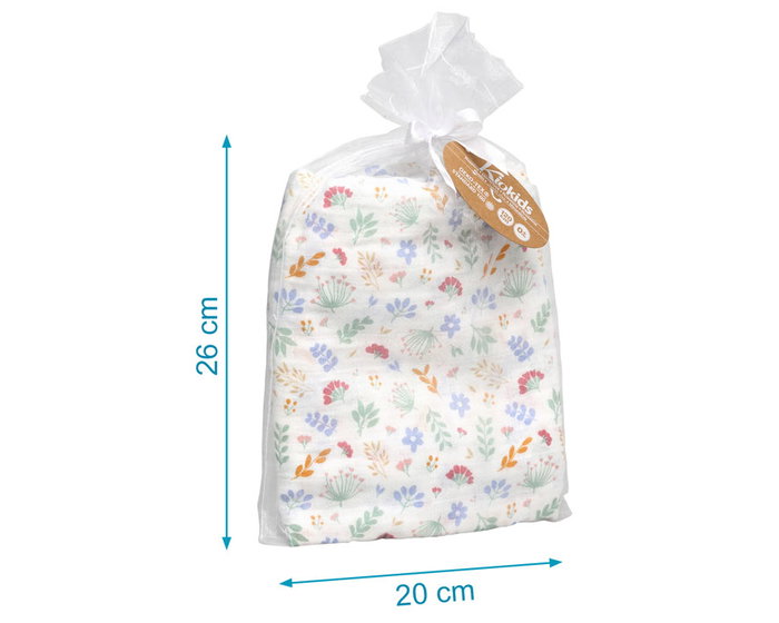 KioKids Muselina de Bebé Estampado Florecitas Rosa 120x120 cm KioKids Muselina de Bebé Estampado Florecitas Rosa 120x120 cm