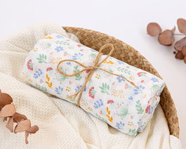 KioKids Muselina de Bebé 120x120 cm Estampado Florecitas - 70% Bambú 30% Algodón 140 gr Suave Termoclimática, Certificado OEKO-TEX Standard 100