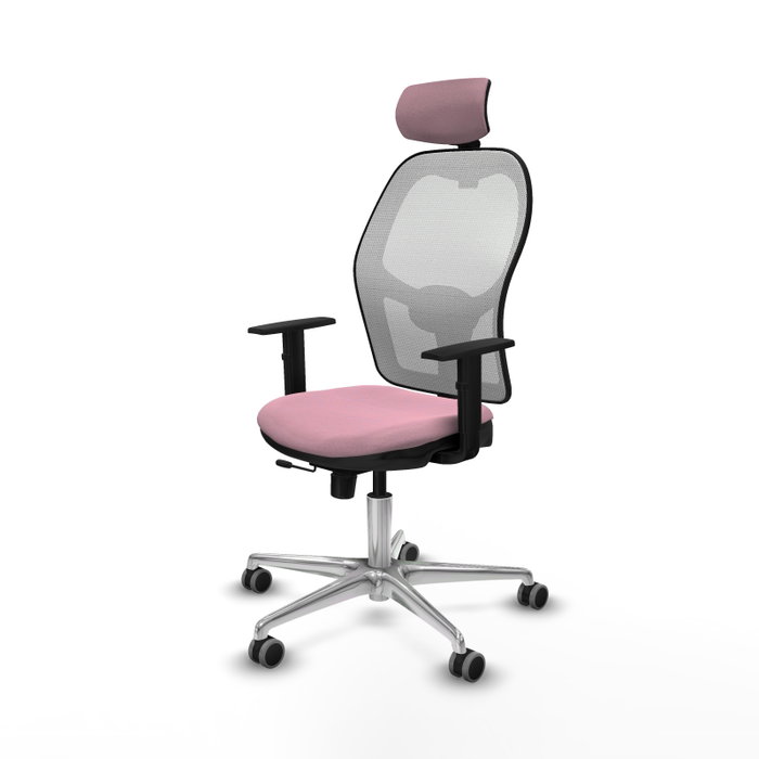 PIQUERAS Y CRESPO Silla de oficina Jorquera Rosa y Blanco