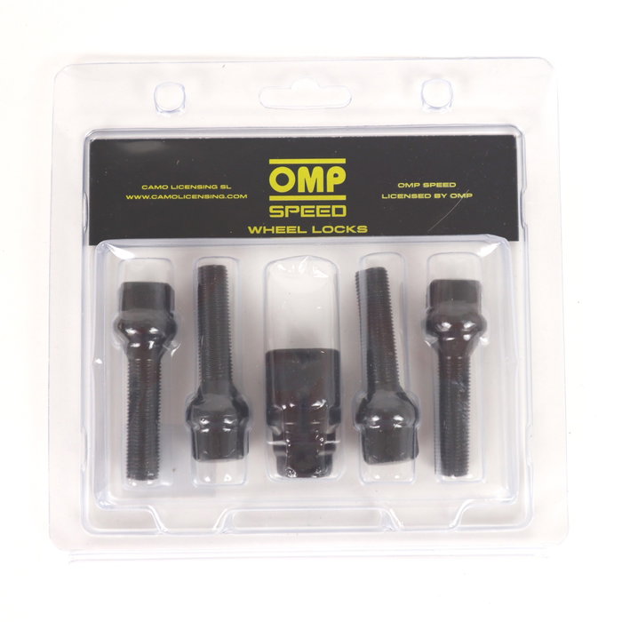 OMP Speed Juego de 4 Tornillos Antirrobo para Llantas M12X1.25 Negro OMP Speed Juego de 4 Tornillos Antirrobo para Llantas M12X1.25 Negro