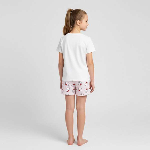 Cerdá Pijama Corto Single Jersey Hello Kitty 6 Años - Blanco