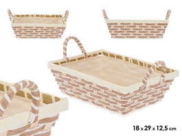 Kinvara Cesta Asas Trenzado Rectangular Jacinto de Agua Natural 29 x 18 x 12.5 cm (Set de 24)
