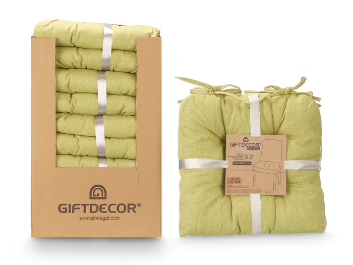 Giftdecor Set 2 Cojines Silla Verde 40 x 40 cm (Set de 6)