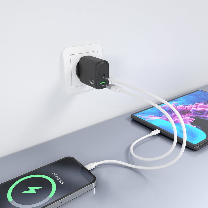 Aisens Cargador GaN 45W USB-C y USB-A Negro A110-0972 Aisens Cargador GaN 45W USB-C y USB-A Negro A110-0972