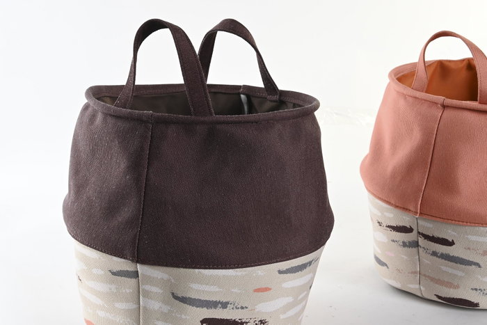 DKD Home Decor Cesta Ropa Poliéster Pinceladas Pack de 3