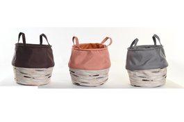 DKD Home Decor Cesta Ropa Poliéster Pinceladas Pack de 3