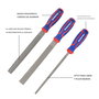 Workpro Juego de 3 Escofinas 200 mm para Limar y Pulir Madera Mango Antideslizante Acero Tratado