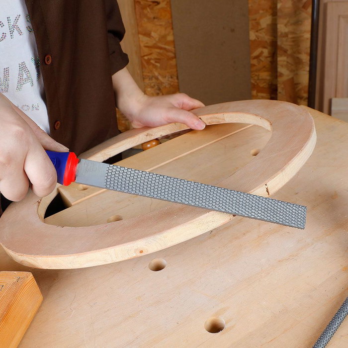 Workpro Juego de 3 Escofinas 200 mm para Limar y Pulir Madera Mango Antideslizante Acero Tratado