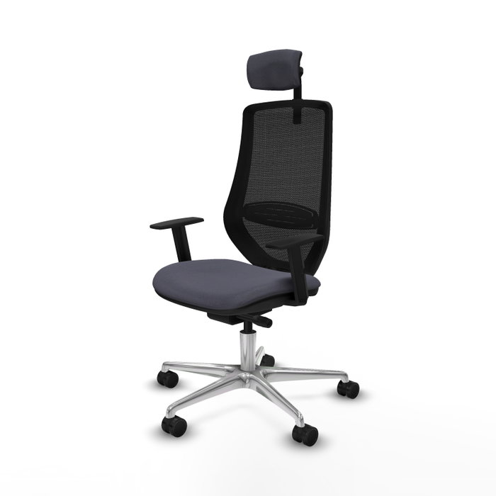 PIQUERAS Y CRESPO Silla de oficina Mardos con Mecanismo Sincro/Traslack, Gris oscuro y Negro