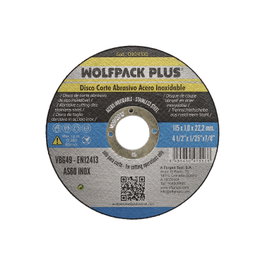 WOLFPACK LINEA PROFESIONAL Disco de Corte Abrasivo para Acero Inoxidable Ø 115 x 22,2 mm