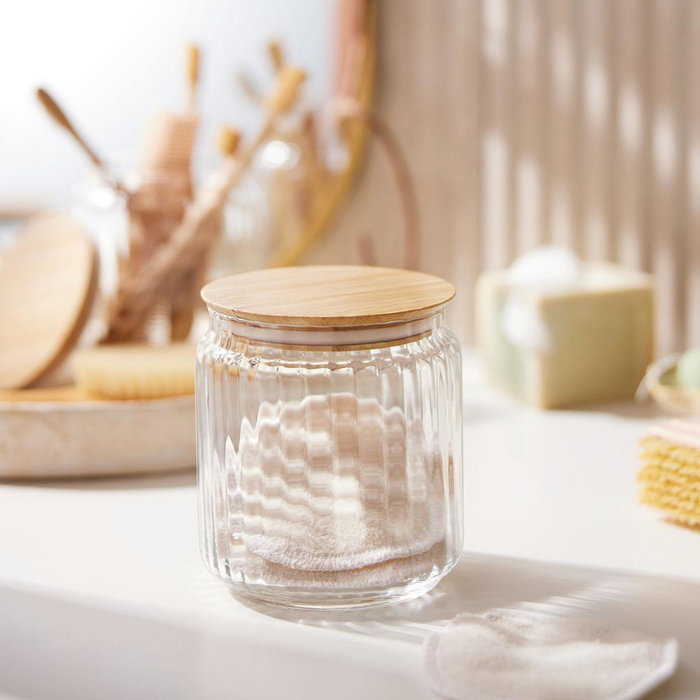 Luminarc Tarro de Cristal con Tapa de Bambú NOVA JAR 0,75L