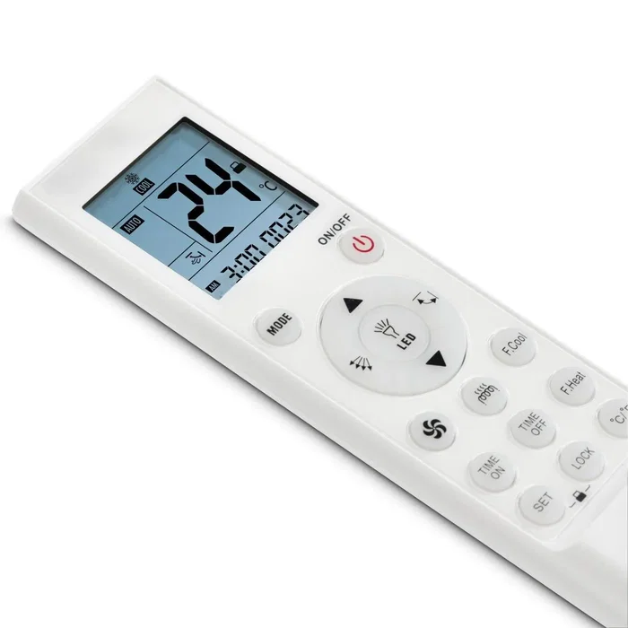 Hama 00221040 Mando a Distancia Universal para Aire Acondicionado, LCD Retroiluminado, Preprogramado para Daikin, Mitsubishi, Panasonic, LG, Samsung, Incluye Pilas