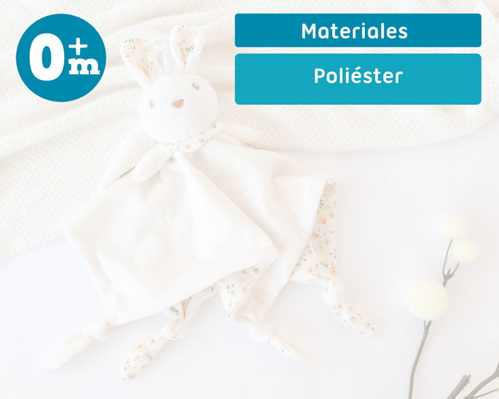 KioKids Doudou Conejo - Peluche de apego para bebés +0 meses - Poliéster suave
