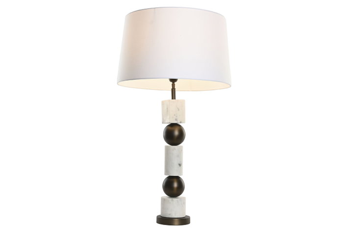 DKD Home Decor Lámpara de sobremesa de acero y mármol Bronce y Blanco DKD Home Decor Lámpara de sobremesa de acero y mármol Bronce y Blanco
