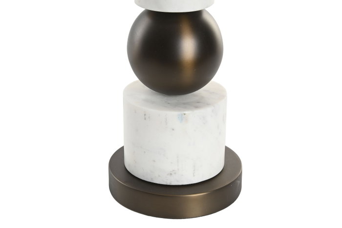 DKD Home Decor Lámpara de sobremesa de acero y mármol Bronce y Blanco DKD Home Decor Lámpara de sobremesa de acero y mármol Bronce y Blanco