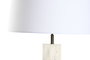 DKD Home Decor Lámpara de sobremesa de acero y mármol Bronce y Blanco