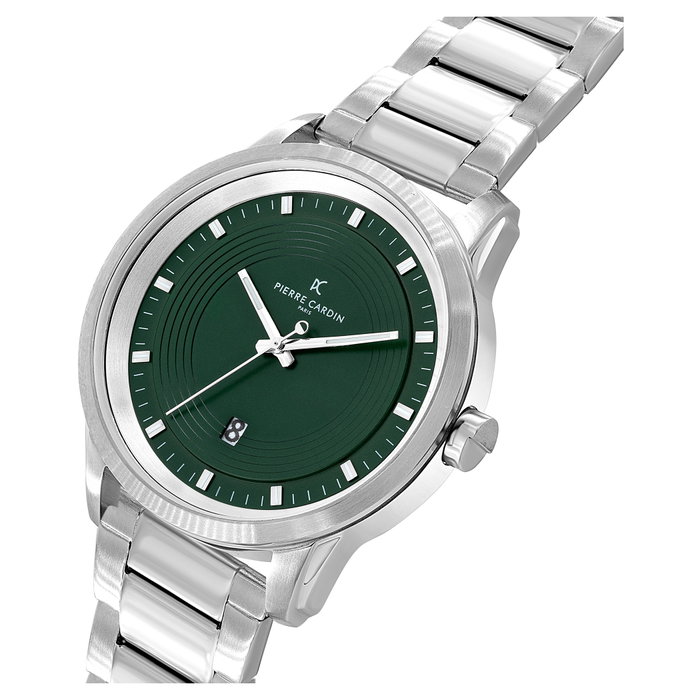Pierre Cardin CCP.5028 con esfera verde y correa de acero