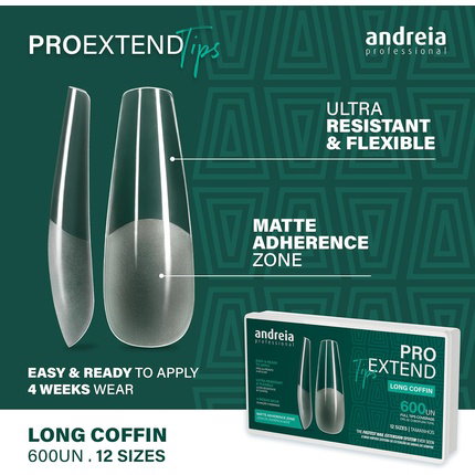 Andreia Pro Extend Tips Long Coffin 600u Andreia Pro Extend Tips Long Coffin 600u