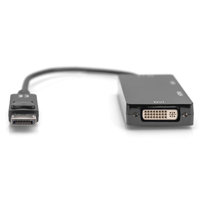 DIGITUS Convertidor DisplayPort a HDMI, DVI y VGA, 0,2m, Negro DIGITUS Convertidor DisplayPort a HDMI, DVI y VGA, 0,2m, Negro