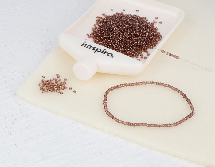 Innspiro Rocalla de Vidrio Redonda Plateado Violeta 2,3mm 500g