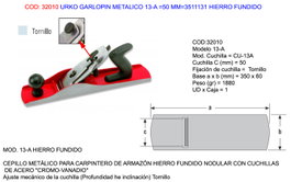 URKO GARLOPIN 13-A Mordaza Metálica de Hierro Fundido 50 mm
