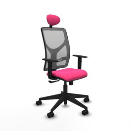 PIQUERAS Y CRESPO Silla de oficina Motilla con mecanismo Sincro Rosa y Gris