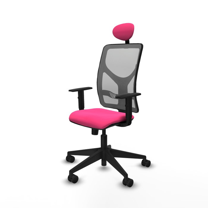 PIQUERAS Y CRESPO Silla de oficina Motilla con mecanismo Sincro Rosa y Gris