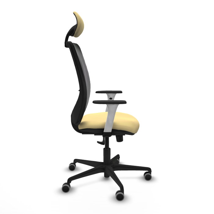 PIQUERAS Y CRESPO Silla de oficina Zulema con Mecanismo Sincro Crema y Negro PIQUERAS Y CRESPO Silla de oficina Zulema con Mecanismo Sincro Crema y Negro
