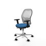 PIQUERAS Y CRESPO Silla de oficina Jorquera con mecanismo Sincro/Traslack, Azul claro y Blanco