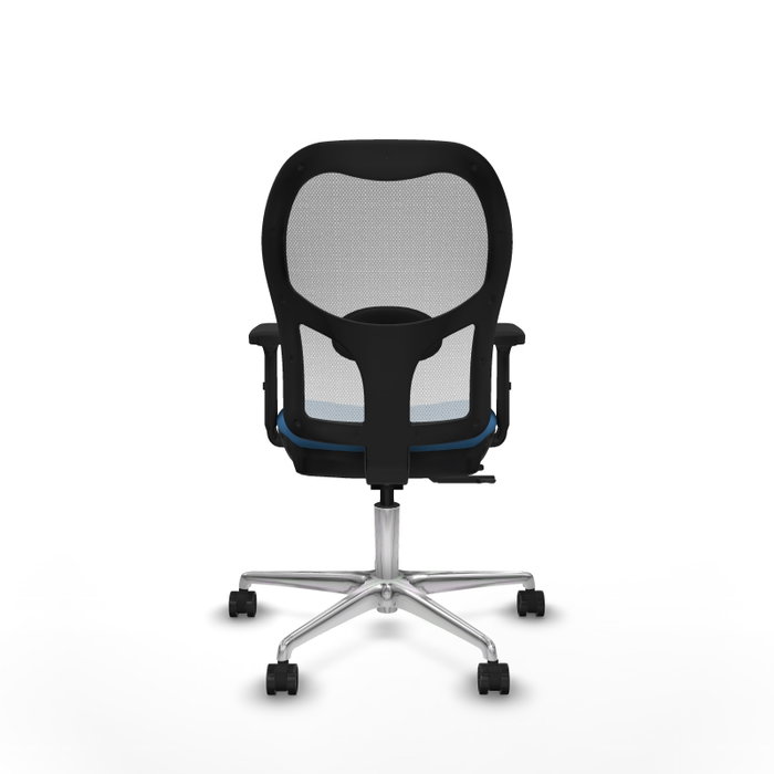 PIQUERAS Y CRESPO Silla de oficina Jorquera con mecanismo Sincro/Traslack, Azul claro y Blanco