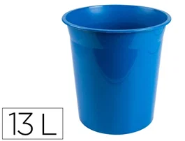 Q-connect Papelera Plástico Azul Opaco 13 Litros 275x285 mm