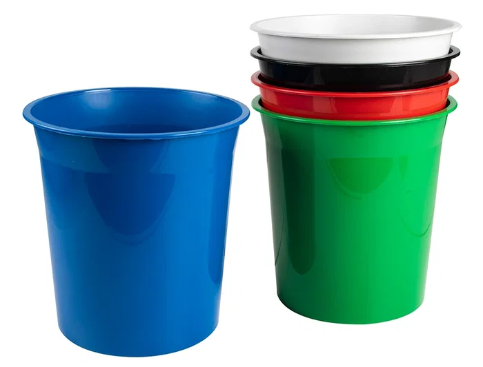 Q-connect Papelera Plástico Azul Opaco 13 Litros 275x285 mm