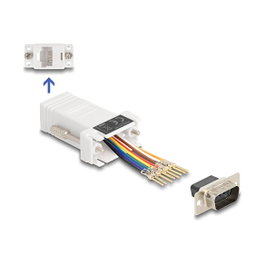 DeLOCK 67102 Kit de montaje de D-Sub 9 pin a RJ45 blanco