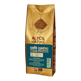 Essenziale Café en Grano 500Gr Eco de Comercio Justo, intenso sabor y gran cuerpo, selección de granos Arabica y Robusta.