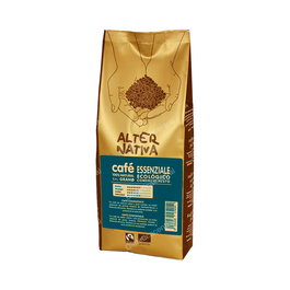 Essenziale Café en Grano 500Gr Eco de Comercio Justo, intenso sabor y gran cuerpo, selección de granos Arabica y Robusta.