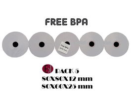 Ekrit Rollo Térmico Sin BPA 80x60x12 mm 65 grs - 5 Unidades