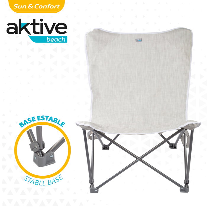 Aktive Sillón plegable camping XL beige