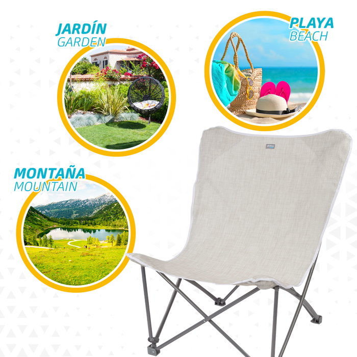 Aktive Sillón plegable camping XL beige