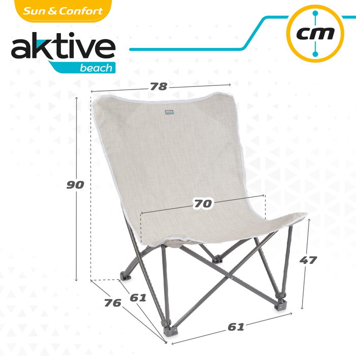 Aktive Sillón plegable camping XL beige