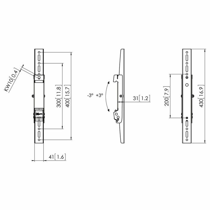 Vogel's PFS 3304 Bandas para interfaces de pantalla 450mm Negro