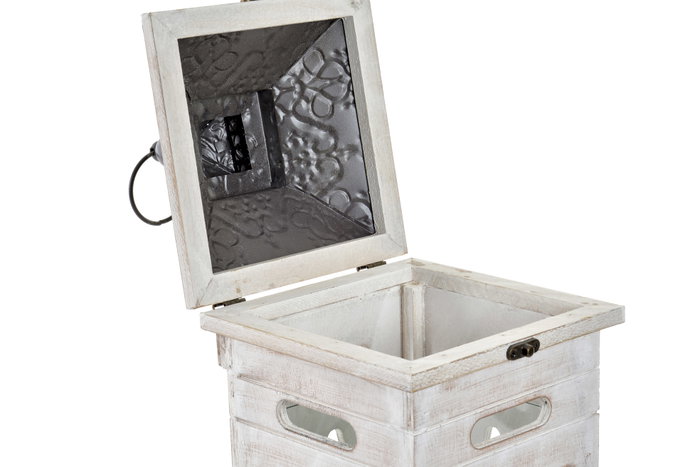 DKD Home Decor Farola Árabe Etnica Set de 2 Cristal Blanco 26 x 66 x 26 cm