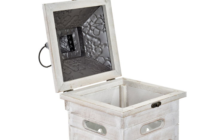 DKD Home Decor Farola Árabe Etnica Set de 2 Cristal Blanco 26 x 66 x 26 cm