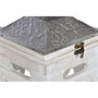 DKD Home Decor Set de 2 Farolas de Abeto y Cristal Blanco 26x26x66 cm