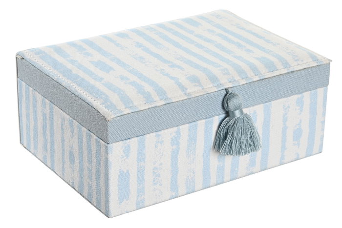 DKD Home Decor Joyero Mediterraneo Azul Blanco 23 x 17 x 9 cm