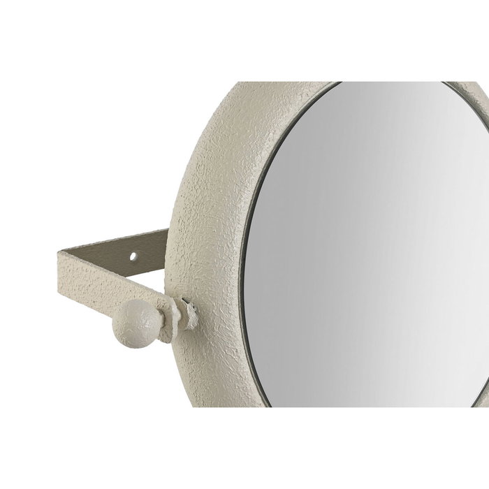 DKD Home Decor Espejo de Metal Rugoso Blanco 37x13x29 cm