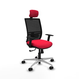 PIQUERAS Y CRESPO Silla de oficina Yunquera con mecanismo Sincro, Rojo y Negro