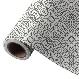 WONDER WRAPPER Papel de regalo Mandala marrón y blanco 62 cm x 85 m