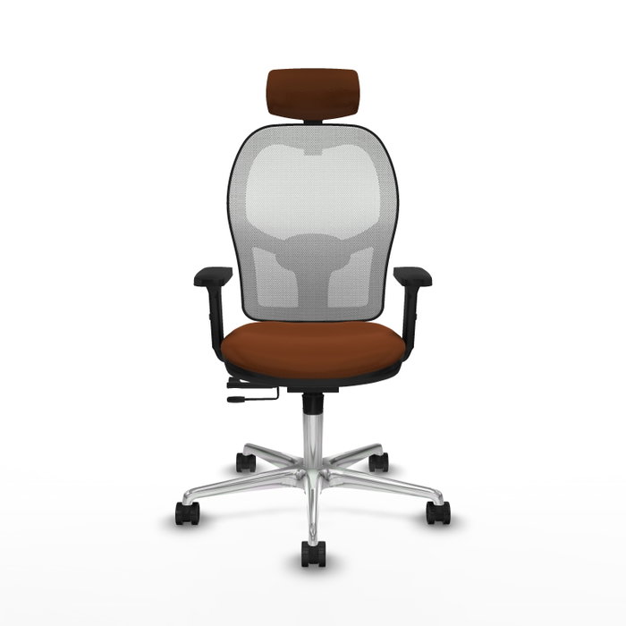 PIQUERAS Y CRESPO Silla de oficina Jorquera con mecanismo Sincro/Traslack, Marrón y Blanco PIQUERAS Y CRESPO Silla de oficina Jorquera con mecanismo Sincro/Traslack, Marrón y Blanco
