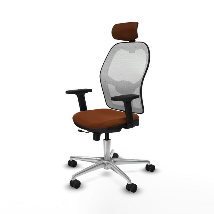 PIQUERAS Y CRESPO Silla de oficina Jorquera con mecanismo Sincro/Traslack, Marrón y Blanco PIQUERAS Y CRESPO Silla de oficina Jorquera con mecanismo Sincro/Traslack, Marrón y Blanco